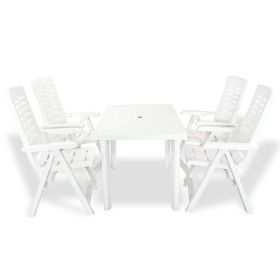 5 Piece Patio Dining Set Plastic White